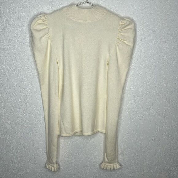 NWT LPA Marie Sweater Open Back Puff Sleeves in Cream Revolve Small - Picture 2 of 11